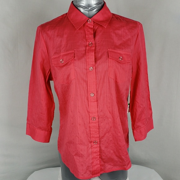 Karen Scott Button Down Dress Shirt - Picture 2 of 6